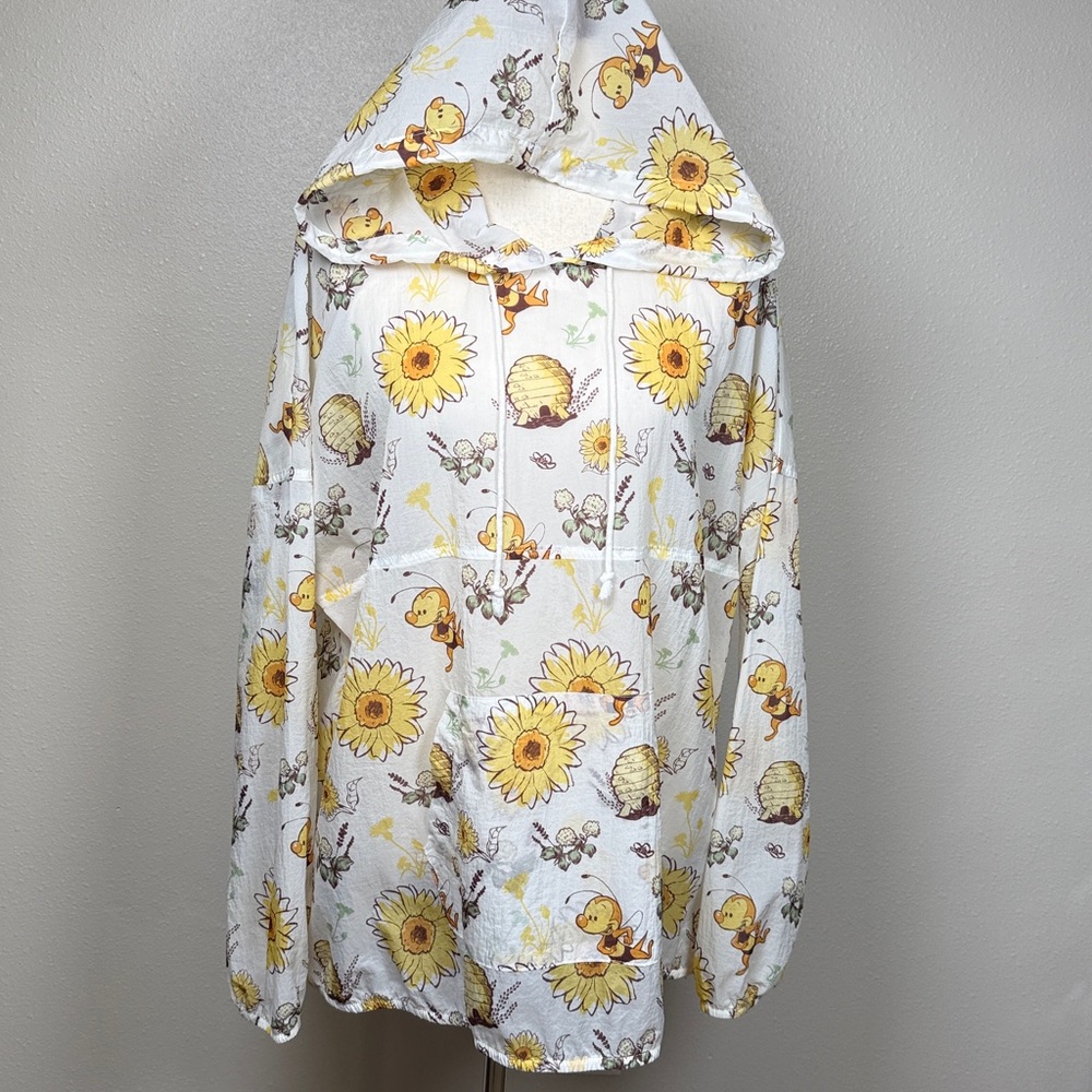 Spirit Jersey Epcot Flower Garden Hood Windbreaker L Spike Bee Sheer Lightweight